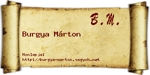 Burgya Márton névjegykártya
