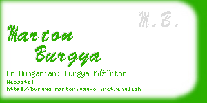 marton burgya business card